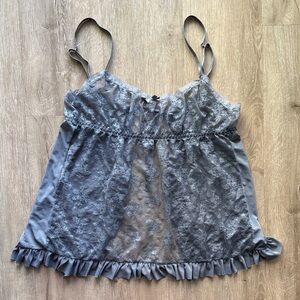Elegant Gray Lace Women’s Babydoll